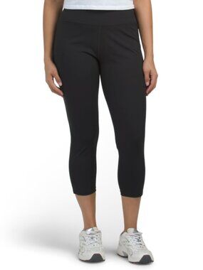 NWT Apana Groove Mesh Capri Leggings M Rich Black MSRP $38